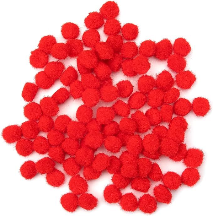 Cousin DIY Red 1/2 inch Poms, 100 Pack | Amazon (US)