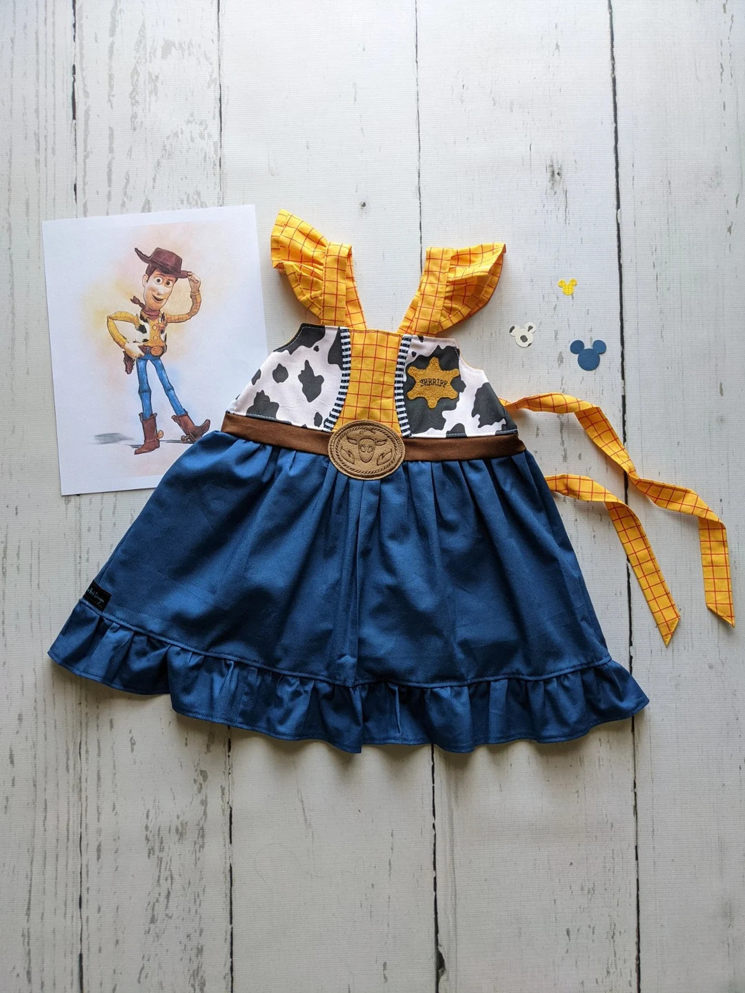 Girls Woody Cowboy Twirl Dress, Woody Dress inspired by Toy Story, Cowboy/Cowgirl dress up, sizes... | Etsy (US)