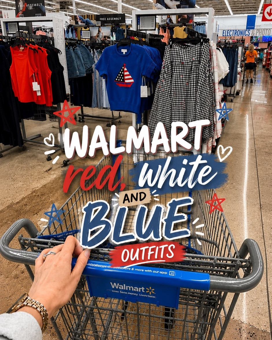 Walmart red white and blue outfit ideas! Perfect for July 4th and all summer long. #walmartfashion
