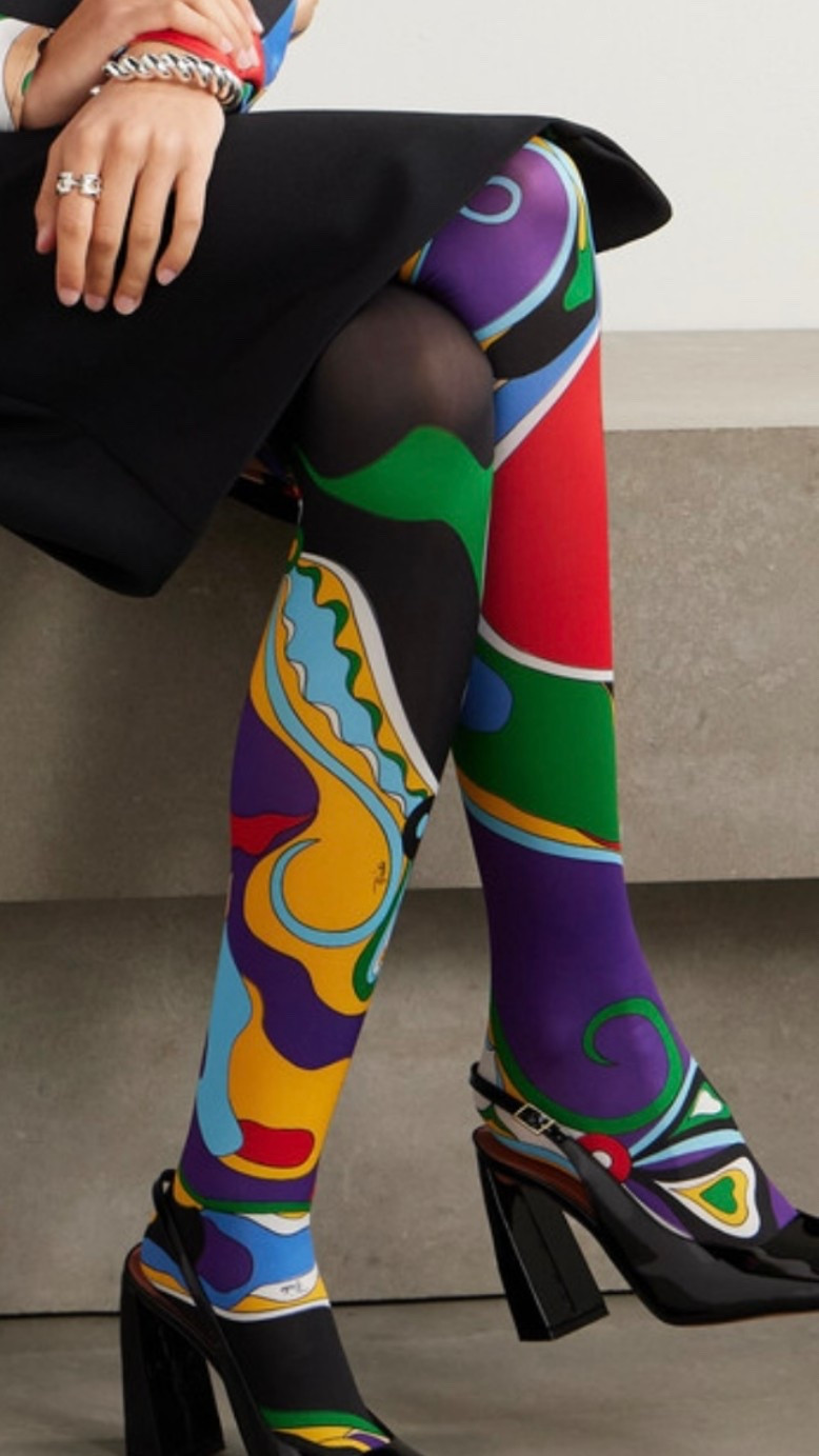 #puccisummer is apparently continuing into fall . . . 
|
#arebelinprada #pucci #tights 

#LTKStyleTip #LTKOver40