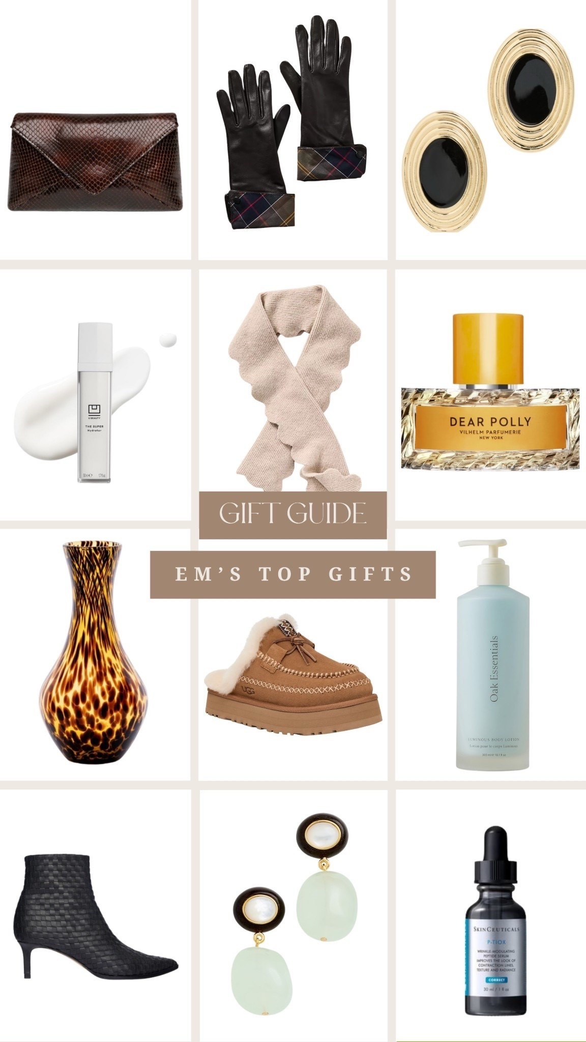 Em’s top gifts!! These gifts are all such great gift options for the women in your life!

gift guide, gifts for her, uggs, earrings, perfume, scarf, body lotion (substack)

#LTKHoliday #LTKGiftGuide
