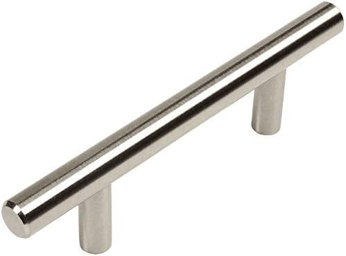 25 Pack - Cosmas 305-030SN Satin Nickel Cabinet Hardware Euro Style Bar Handle Pull - 3" Inch (76... | Amazon (US)