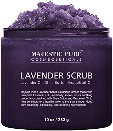 Lavender Oil Body Scrub Exfoliator with Shea Butter and Grapefruit Oil by Majestic Pure - Exfoliate  | Amazon (US)
