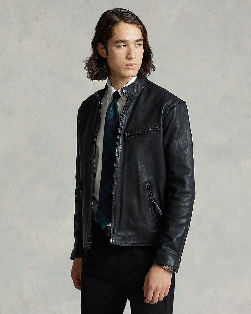 Polo Ralph Lauren Lambskin Leather Cafe Racer Jacket | Bloomingdale's (US)