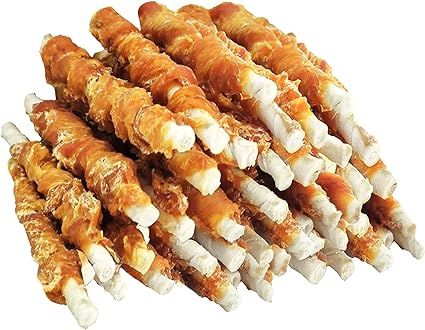 MON2SUN Dog Treats, Rawhide Twist Chicken Hide Sticks, Suitable for Puppy and Small Dogs, 5 Inch ... | Amazon (US)