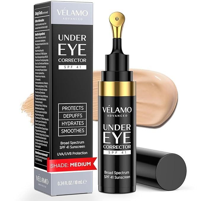 VELAMO ADVANCED Luminous Eye Corrector SPF 41: Under Eye Color Corrector for Dark Circles, Fine L... | Amazon (US)