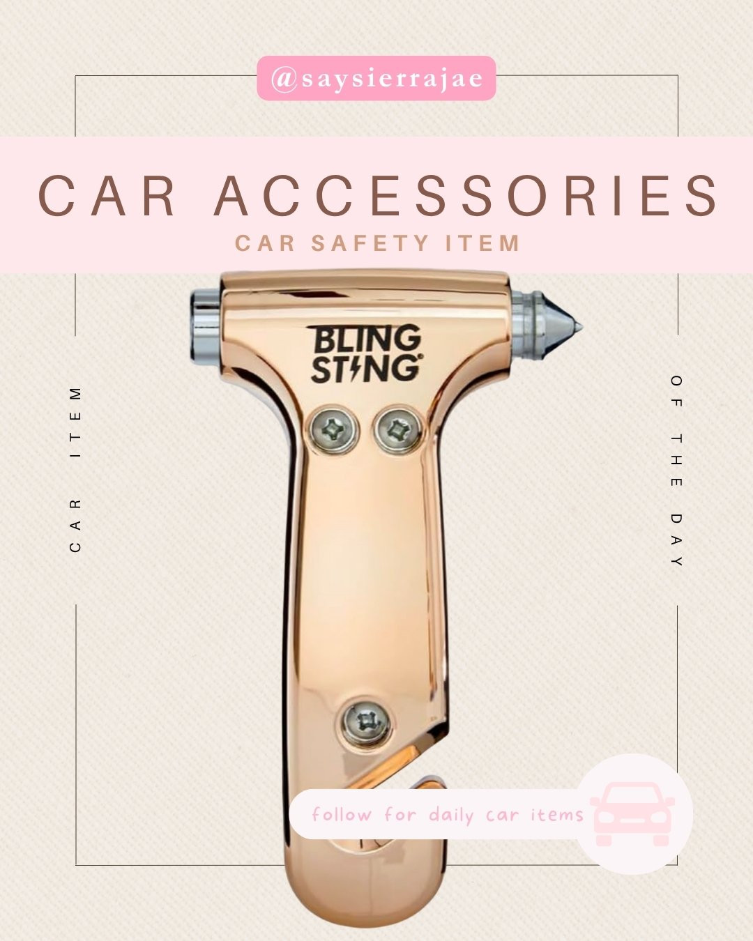 Add a touch of glam to your car safety with this stylish hammer. It's a must-have for any car enthusiast! 

 #LTKdayinmylife #LTKvlog #LTKTravel