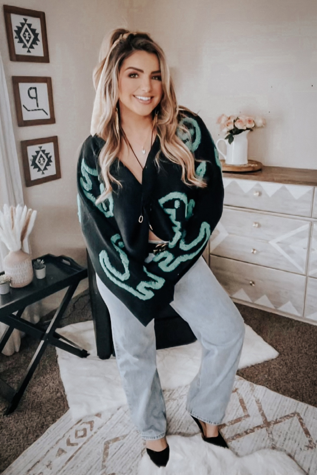 Valentine’s Day Dino Outfit ✨ 

I linked my boys matching sweaters as well! 

Sweater: Dressed in Lala
Jeans: Levi’s 
Heart Bolo + Bracelets + Mini Heart Studs: Twisted Silver
Dangles: Bohemia 
Tooth Necklace: Pretty Outlaw Jewelry
Rings: Ana Luisa + Pandora 
Flats + Hair Scarf: Amazon 

#LTKmidsize #LTKstyletip #LTKSeasonal