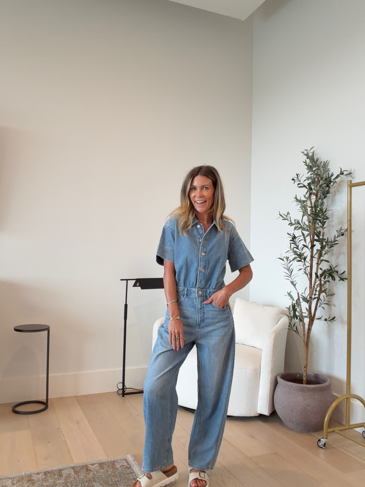 I’m such a sucker for a new @spanx color! Partnering with them today because I couldn’t wait to share them all! Which is your favorite? I am obsessed with them all! Use code ASHLEEXSPANX for new customers to get a discount! #spanxpartner

Size XS, regular in barrel leg denim jumpsuit 

#LTKSaleAlert #LTKOver40 #LTKPetite