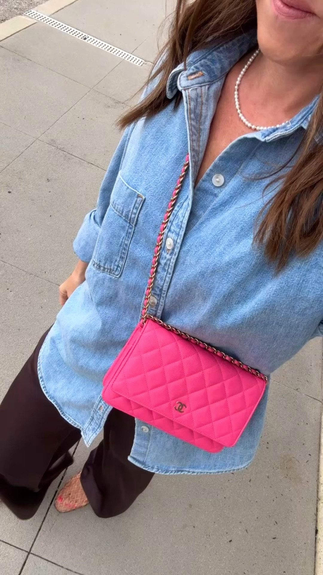 Ootd. Errands and a nail appointment. 
XS denim shirt. S regular in pants. 
Necklace - 15% off code: twopeasinablog 
Borrow a designer bag - code: TWOPEAS for first month FREE!
Nail color: DND diva 141 Classical pink

#LTKmomlife #LTKdayinmylife