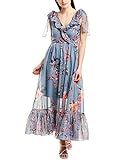 French Connection Women's Floral Maxi Dress, Cecile Summer surf Multi, 6 | Amazon (US)