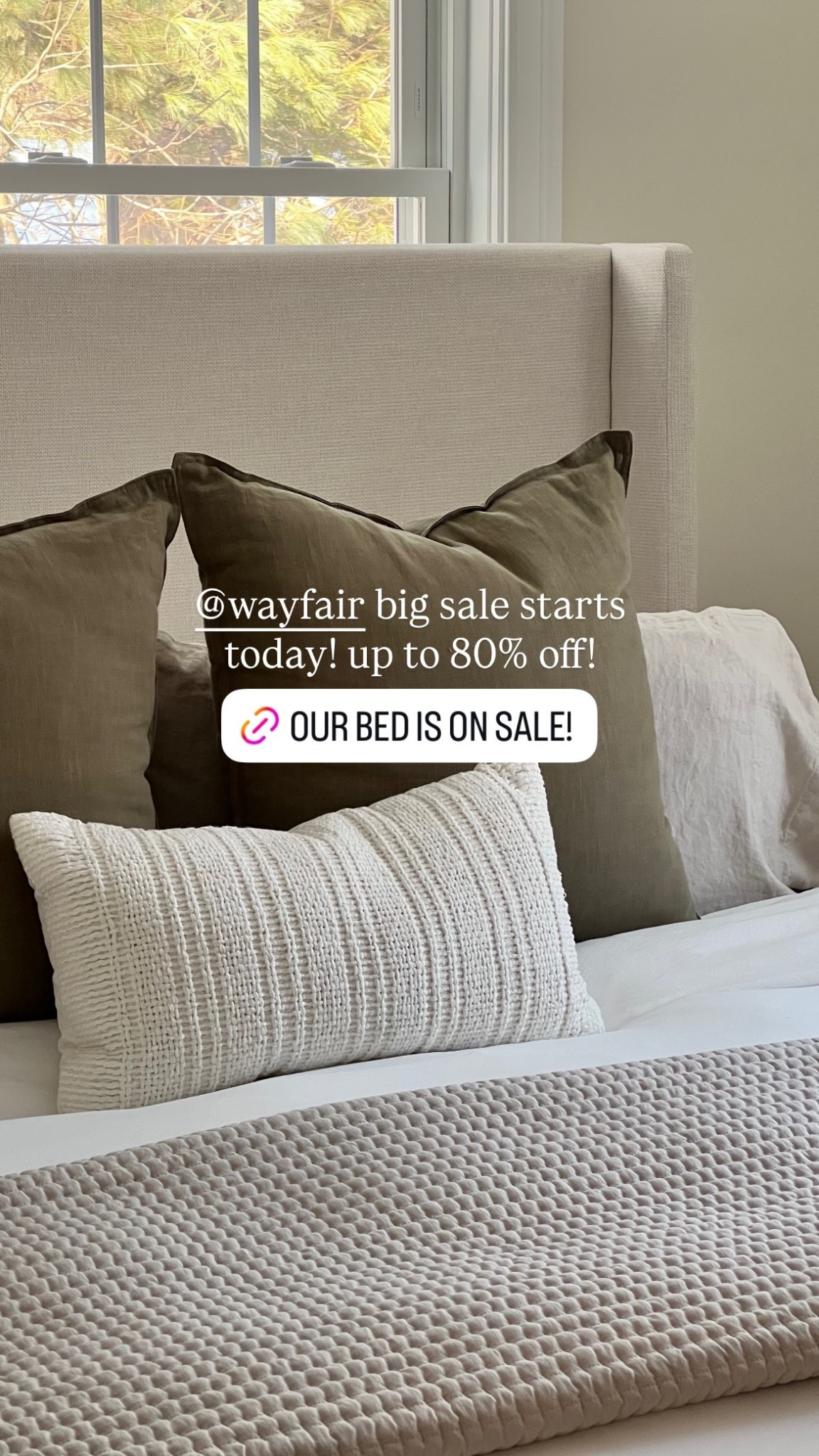 @wayfair big sale starts today! up to 80% off! Our upholstered wing back bedframe is on sale! 

#LTKHome #LTKdayinmylife #LTKSaleAlert