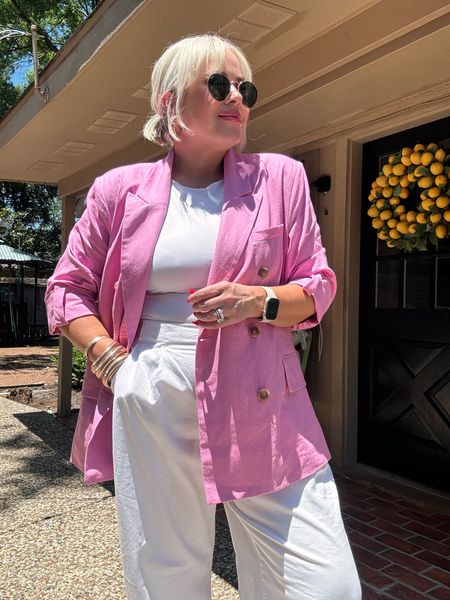 This pink Walmart blazer is so good! It’s under $40 and perfect for summer. I’ve styled it three ways! You’ll love these pants too! 

#LTKMidsize #LTKFindsUnder50 #LTKOver40