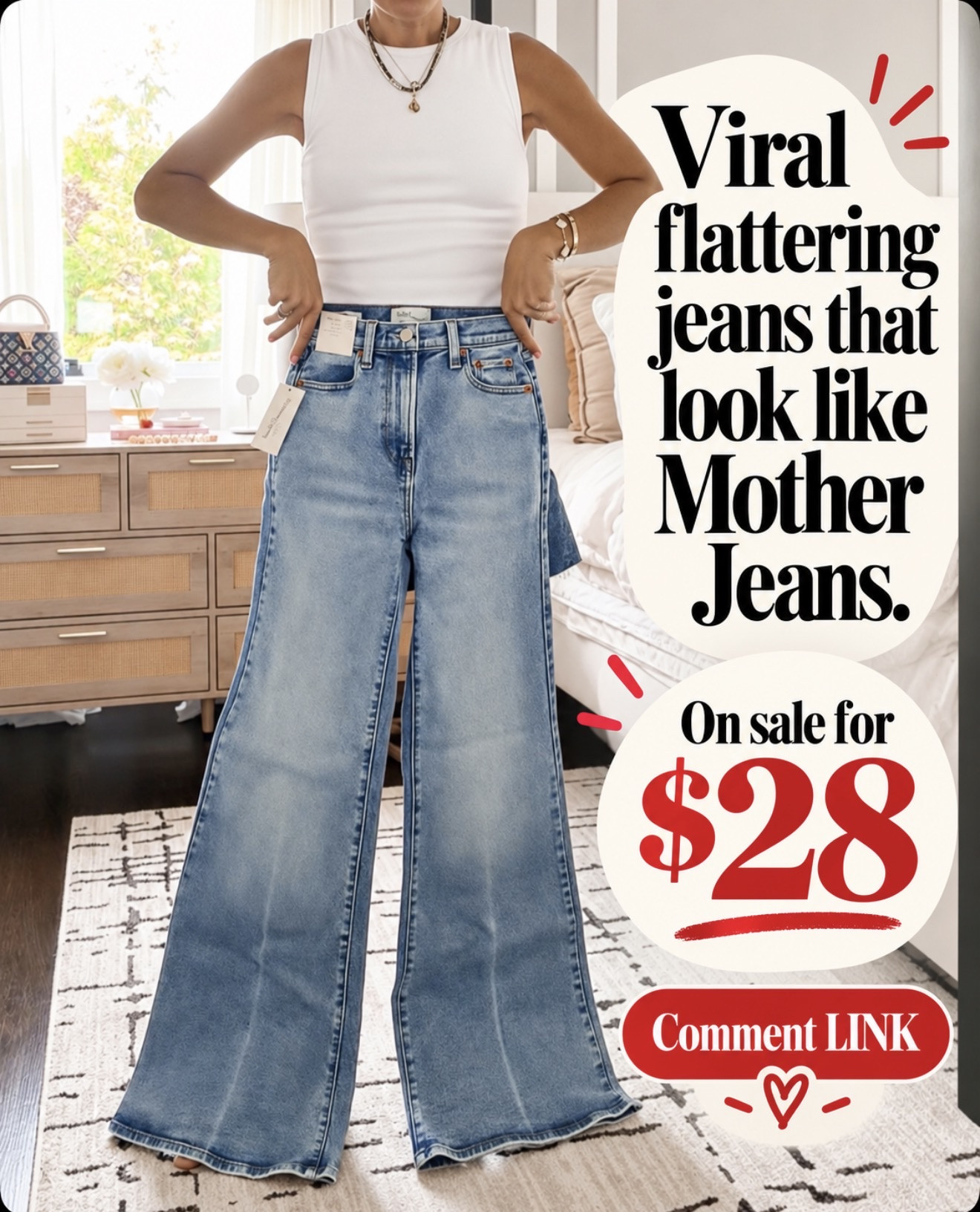 These viral jeans have that flattering, designer-denim look for SO much less—and they’re on sale for only $28! The fit and dramatic wide leg are seriously so good.

#LTKSaleAlert #LTKgrwm #LTKOver40