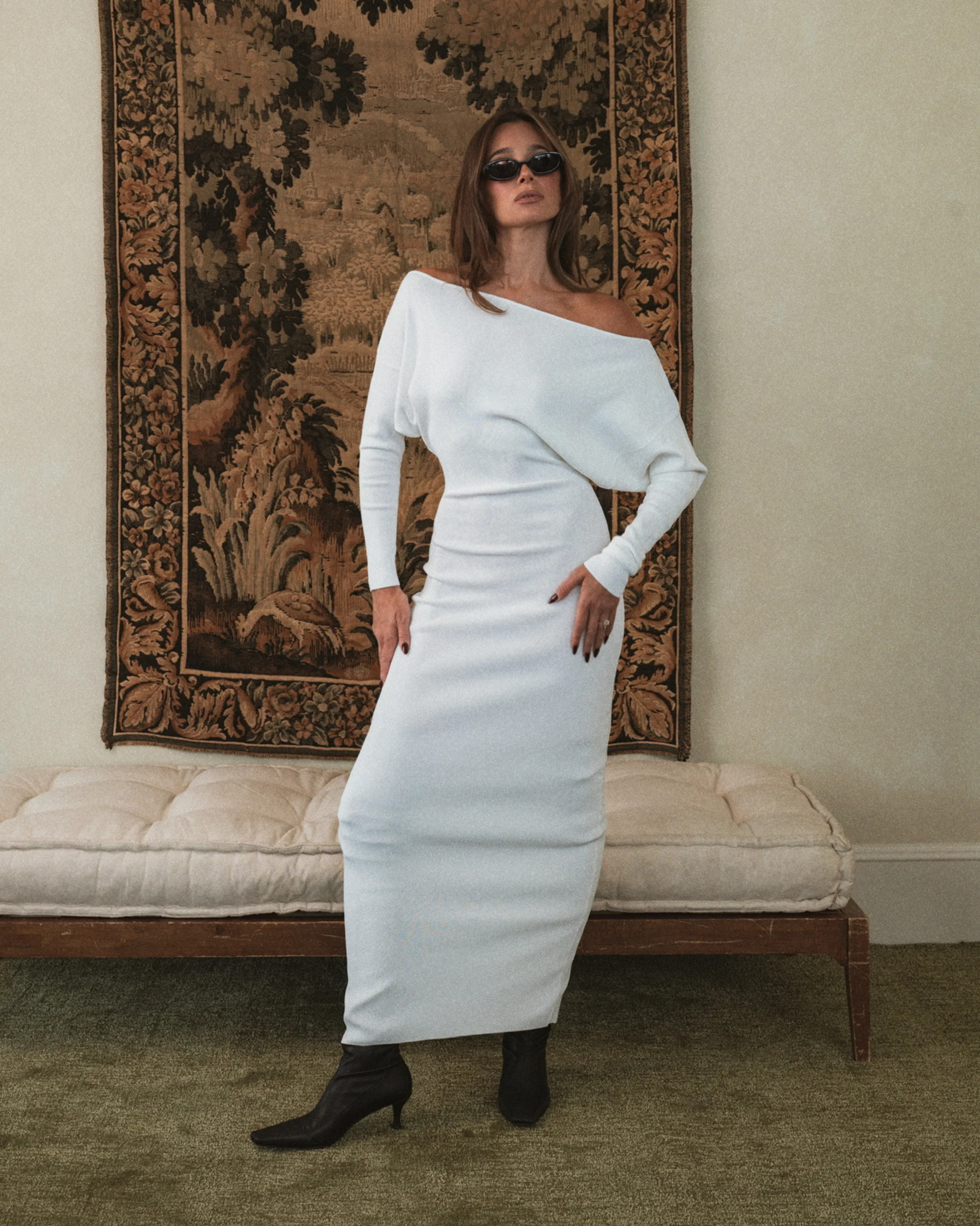 Off Shoulder Sweater Midi Dress | We Wore What