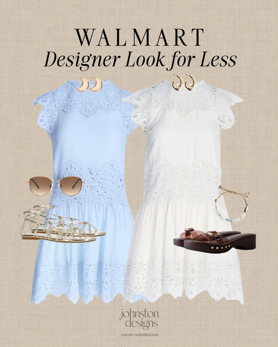 Walmart designer-look dresses with lace details, soft summer colors and elevated accessories for less. 🤍

Walmart designer look for less, lace summer dress, blue lace dress, white lace dress, affordable Walmart fashion, feminine dress outfit, summer dress finds, gold sandals, brown clog sandals, pearl bracelet, gold hoop earrings, chic summer style, wedding guest outfit idea, vacation dress look, budget friendly fashion finds 

 #LTKootd #LTKSeasonal