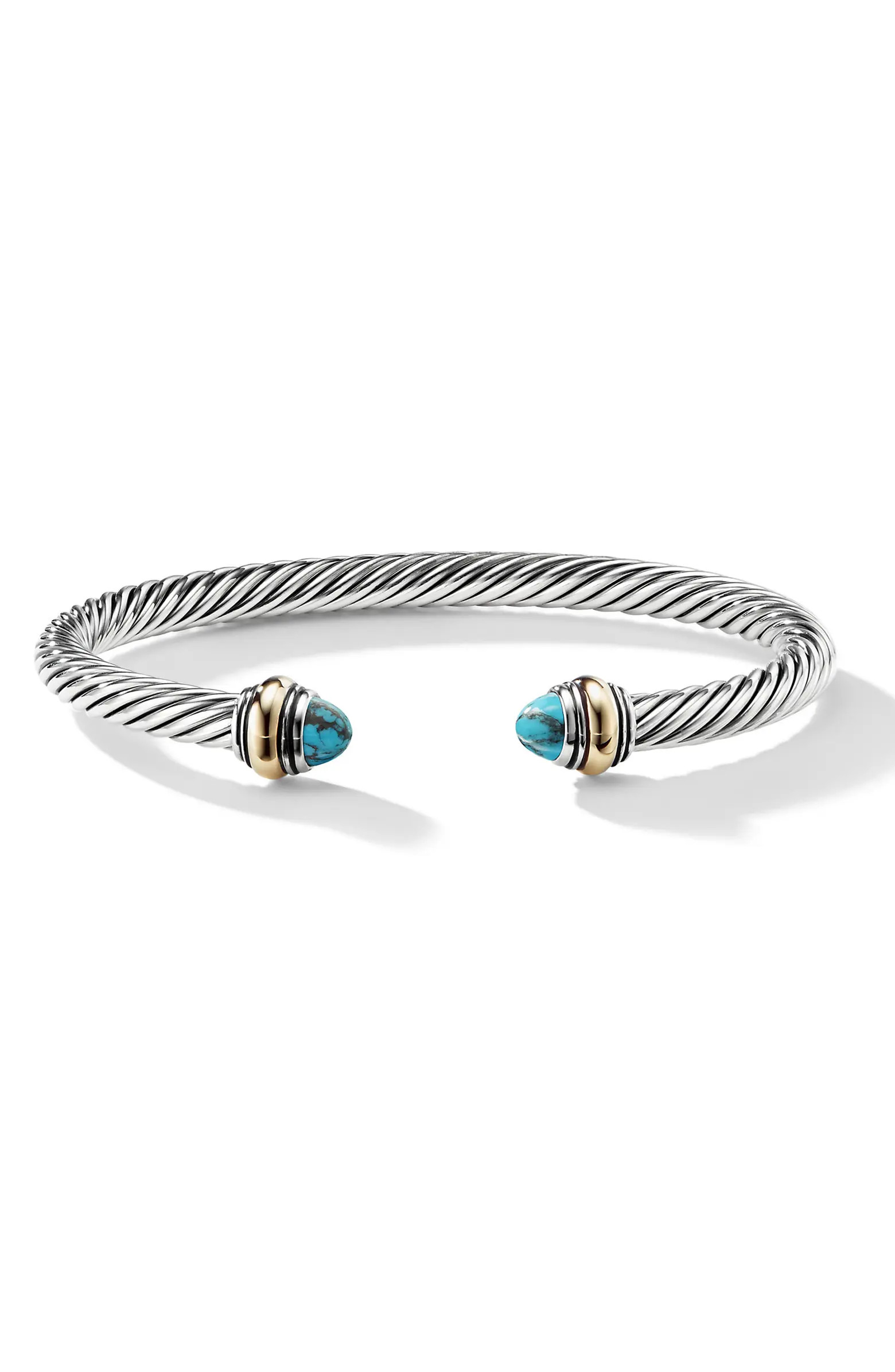 Cable Classics Bracelet with Semiprecious Stones & 14K Gold Accent, 5mm | Nordstrom