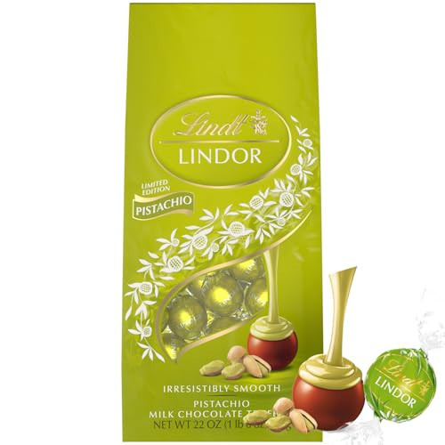 Lindt Lindor Limited Edition Pistachio Milk Chocolate Truffles – Bulk 22 oz Bag (625 g, 50 pcs) | Individually Wrapped Gourmet Chocolates – Gift for Christmas, Valentine’s Day, Holidays & Birthdays | Amazon (US)