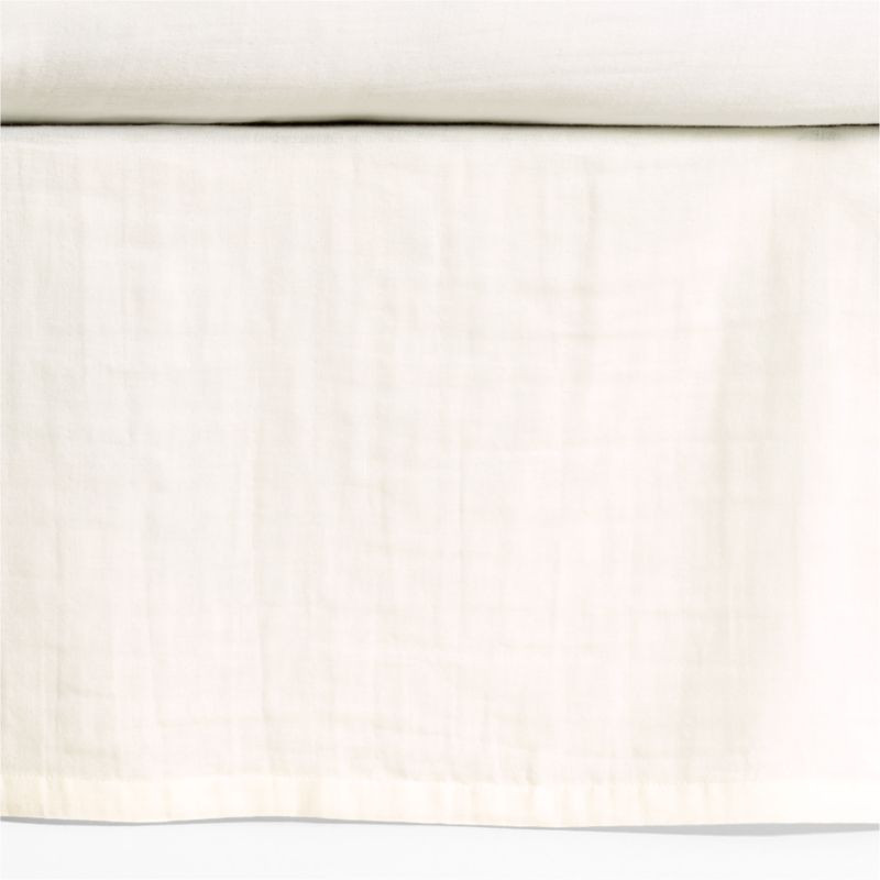 Supersoft Pampas Ivory Organic Cotton Gauze Baby Crib Skirt | Crate & Kids | Crate & Barrel