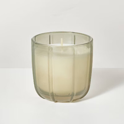 Tinted Glass Grapefruit & Herbs Ribbed Jar Candle Light Green - Hearth & Hand™ with Magnolia | Target