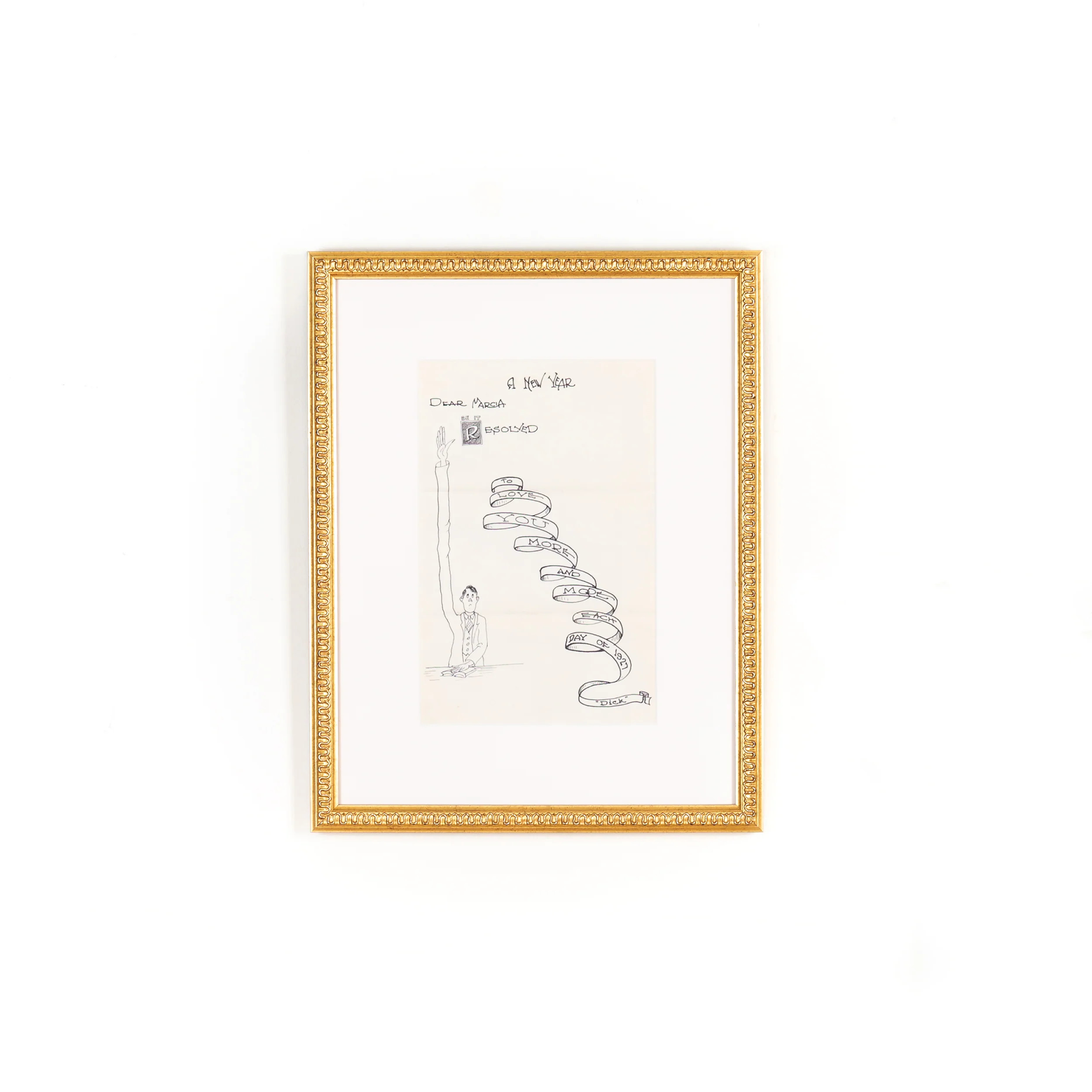 Gold wave pattern frame with gold leafing | Framebridge