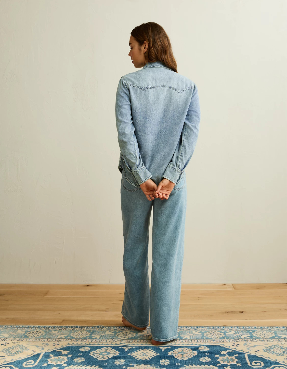 AE Throwback Denim Button-Up Shirt | American Eagle Outfitters (US & CA)