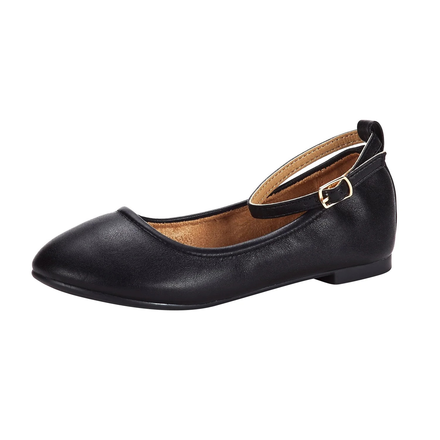 Dream Pairs Girl's Ballerina Flat Shoes Casual Ankle Strap Mary Jane Flats SOLE-FINA-K BLACK Size... | Walmart (US)