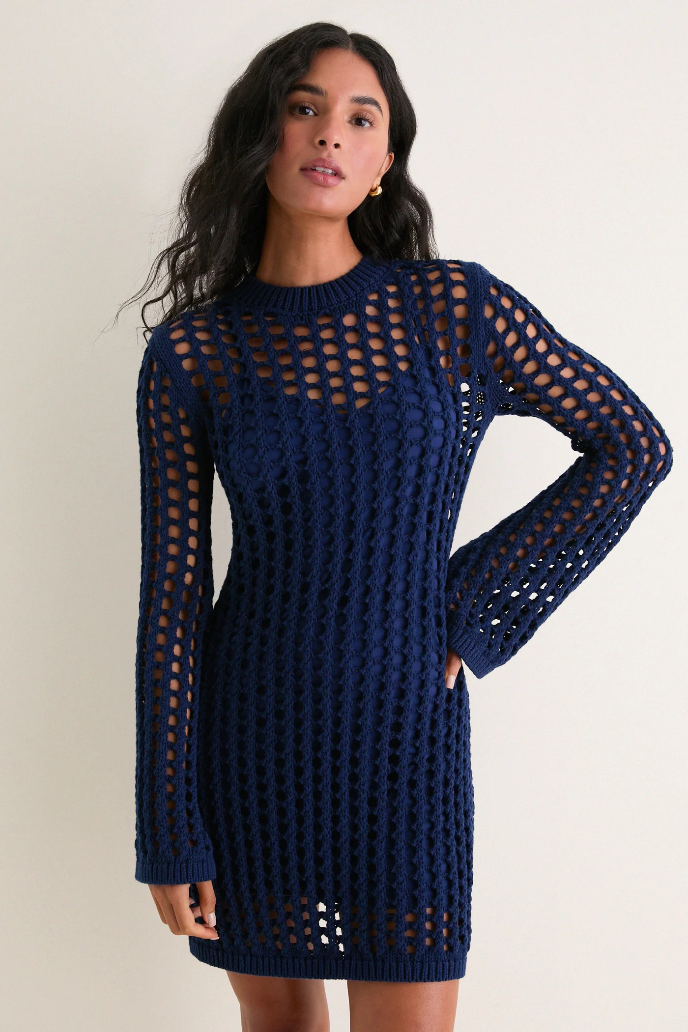 Navy Knit Knit Tammy Mini Dress | Tuckernuck (US)