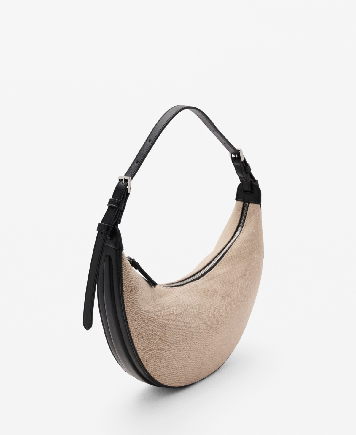 Mango Women's Mini Oval Linen-Blend Shoulder Bag - Black | Macy's