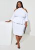 Cold Shoulder Peplum Sheath Dress | Ashley Stewart