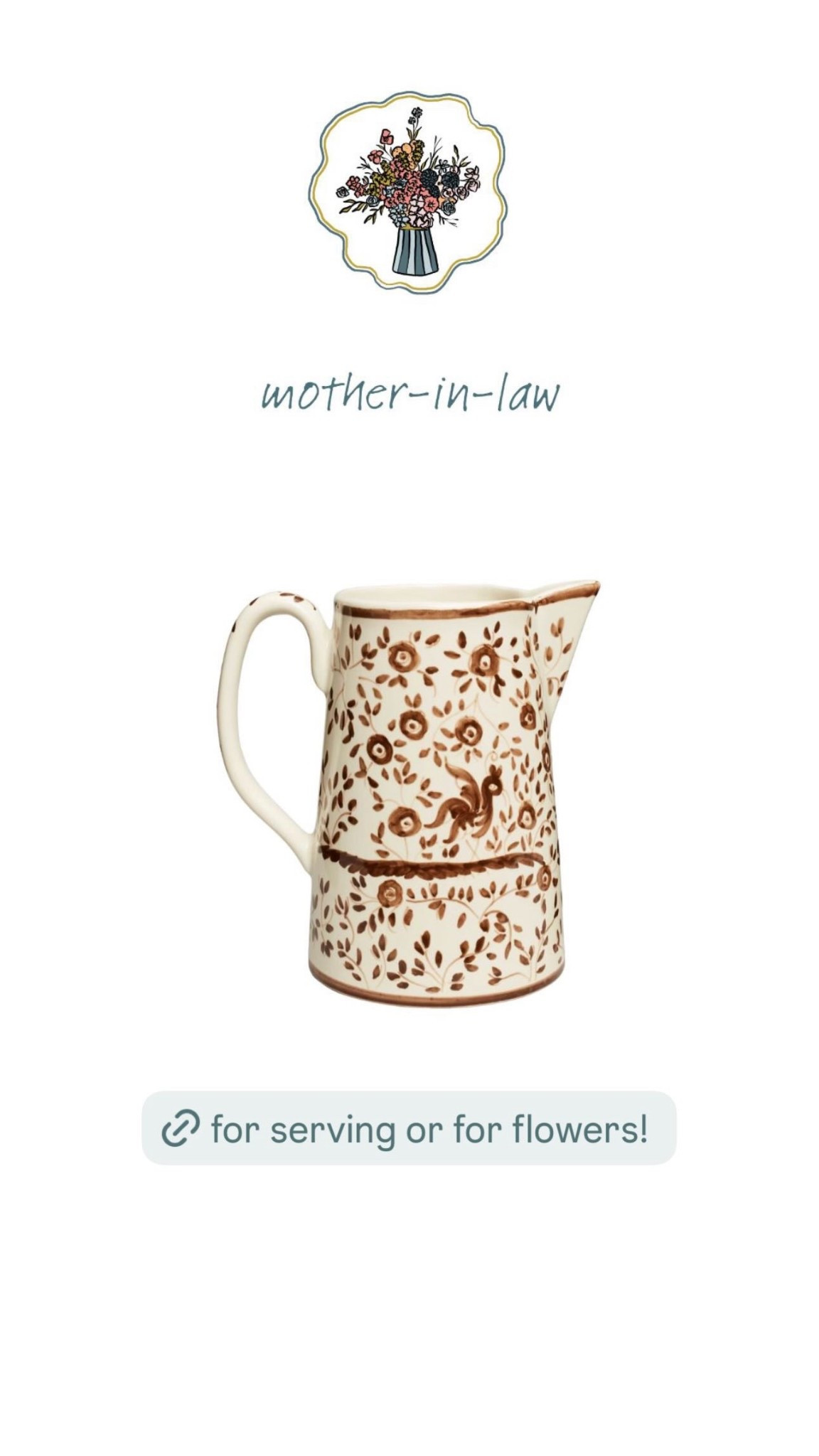 this floral pitcher is the perfect gift for your mom/mother in law this holiday season! can be used as a pitcher, or as a vase for flowers. loveee the colors!

#LTKGiftGuide #LTKHome #LTKSeasonal
