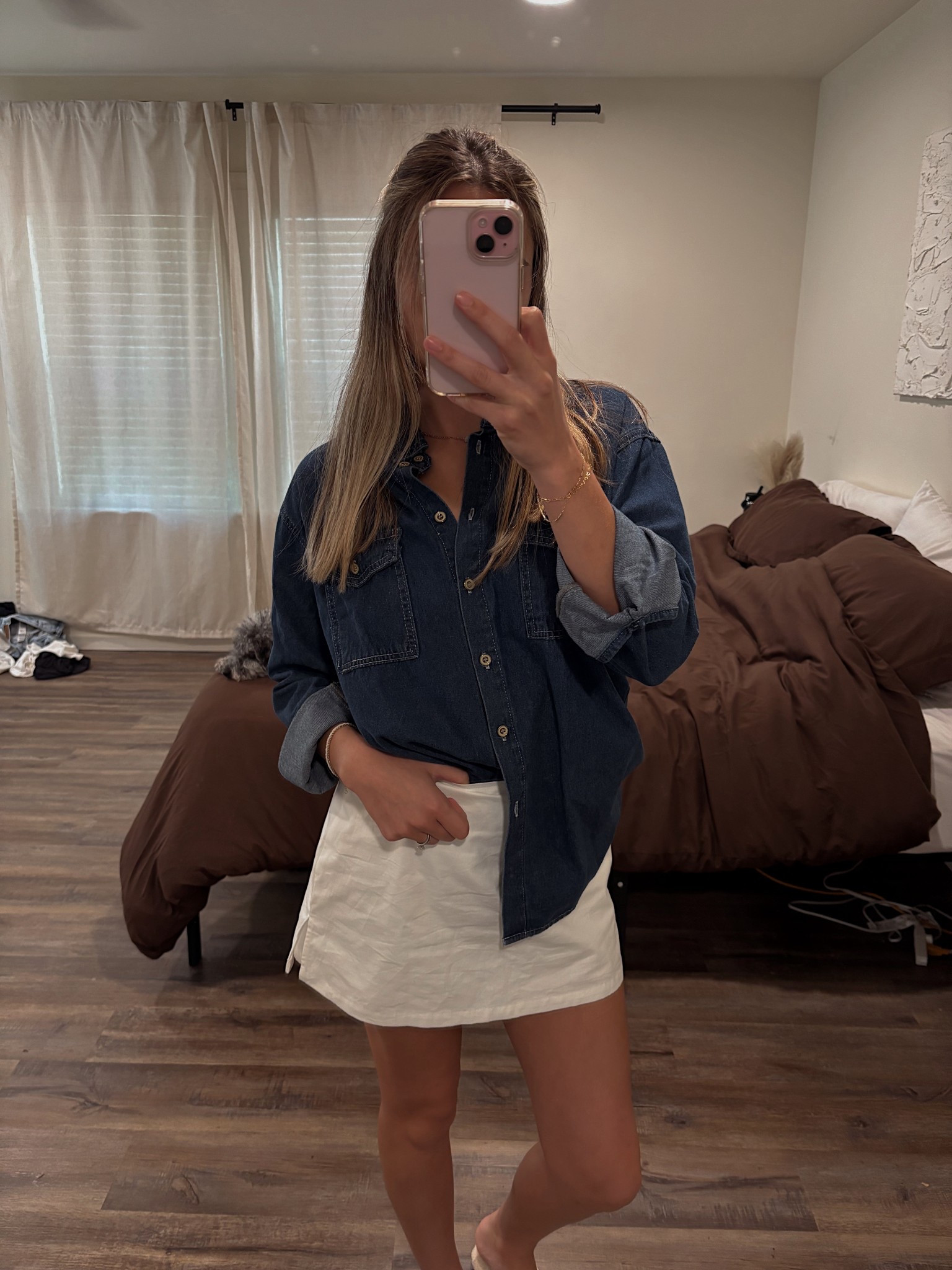 Easy fall transition look 🍂 denim top is from Amazon and the skort is Princess Polly! Perfect for those in-between weather days when it’s not too hot or too cold.

#LTKHalloween #LTKU #LTKSeasonal