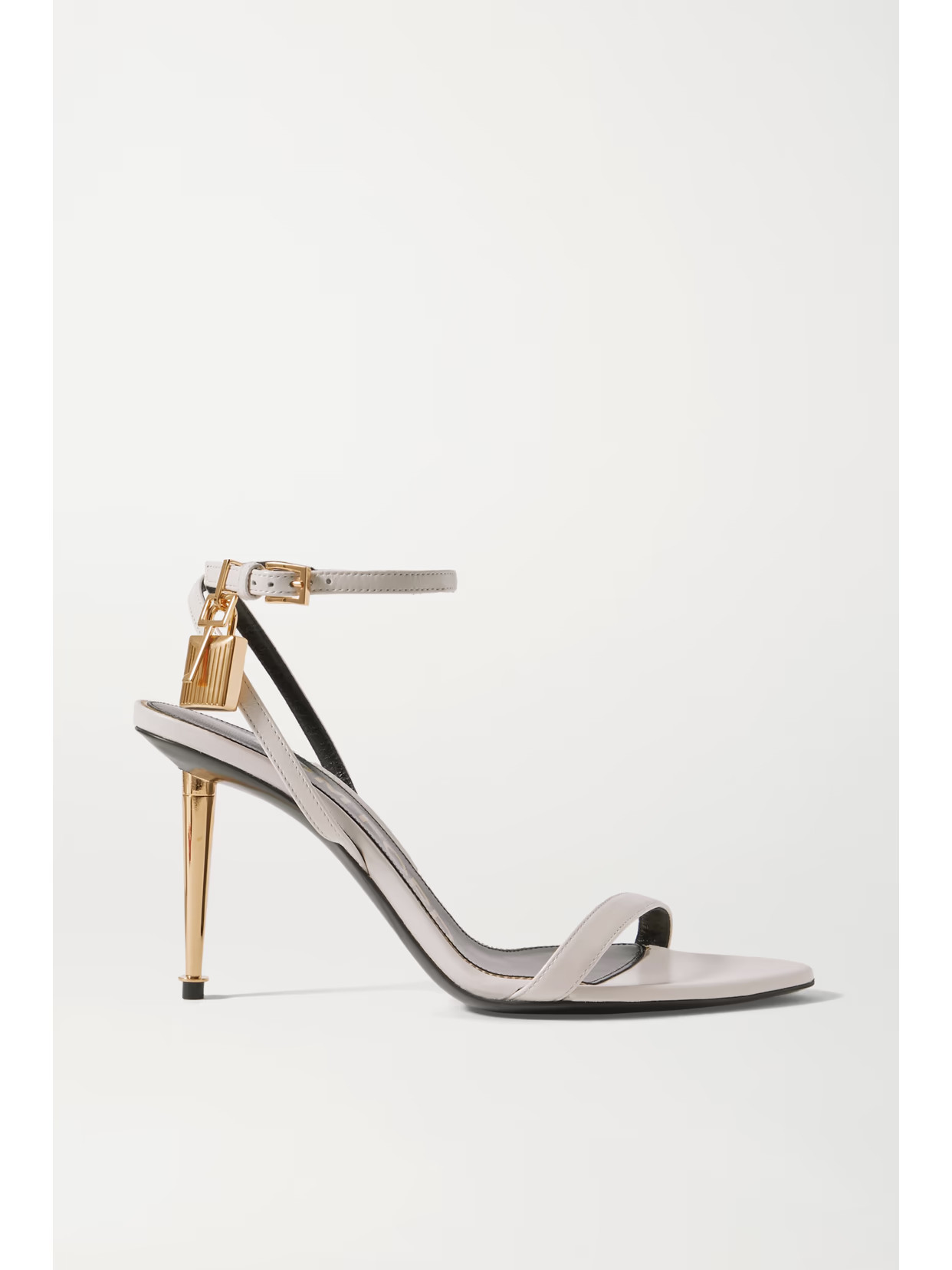 TOM FORD - Padlock Embellished Leather Sandals - White | NET-A-PORTER (US)