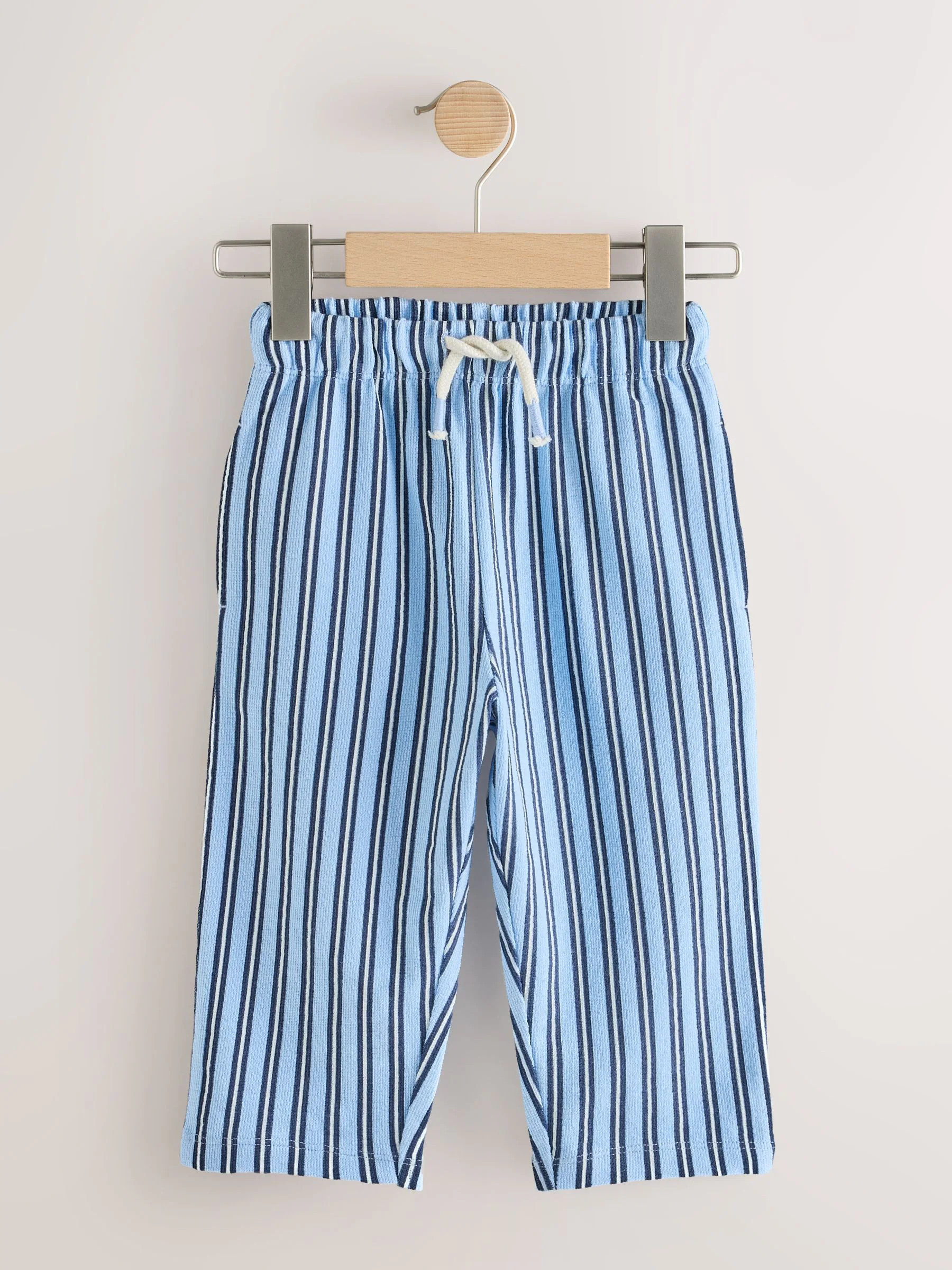 Next Blue Navy Crepe Stripe Joggers (3mths-7yrs) | Next US