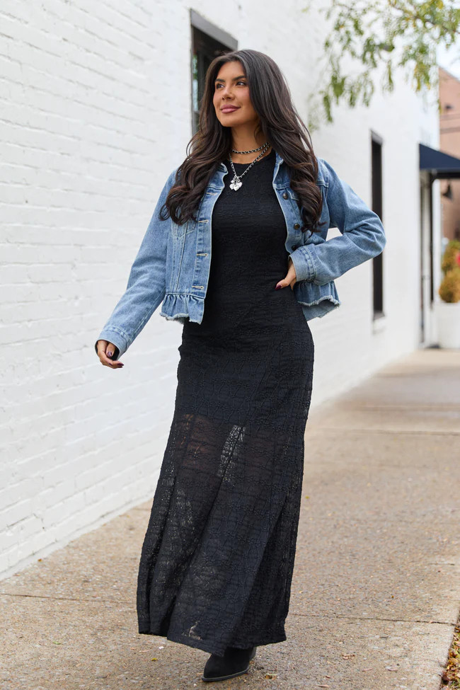 Dianna Black Lace Maxi Dress | Pink Lily