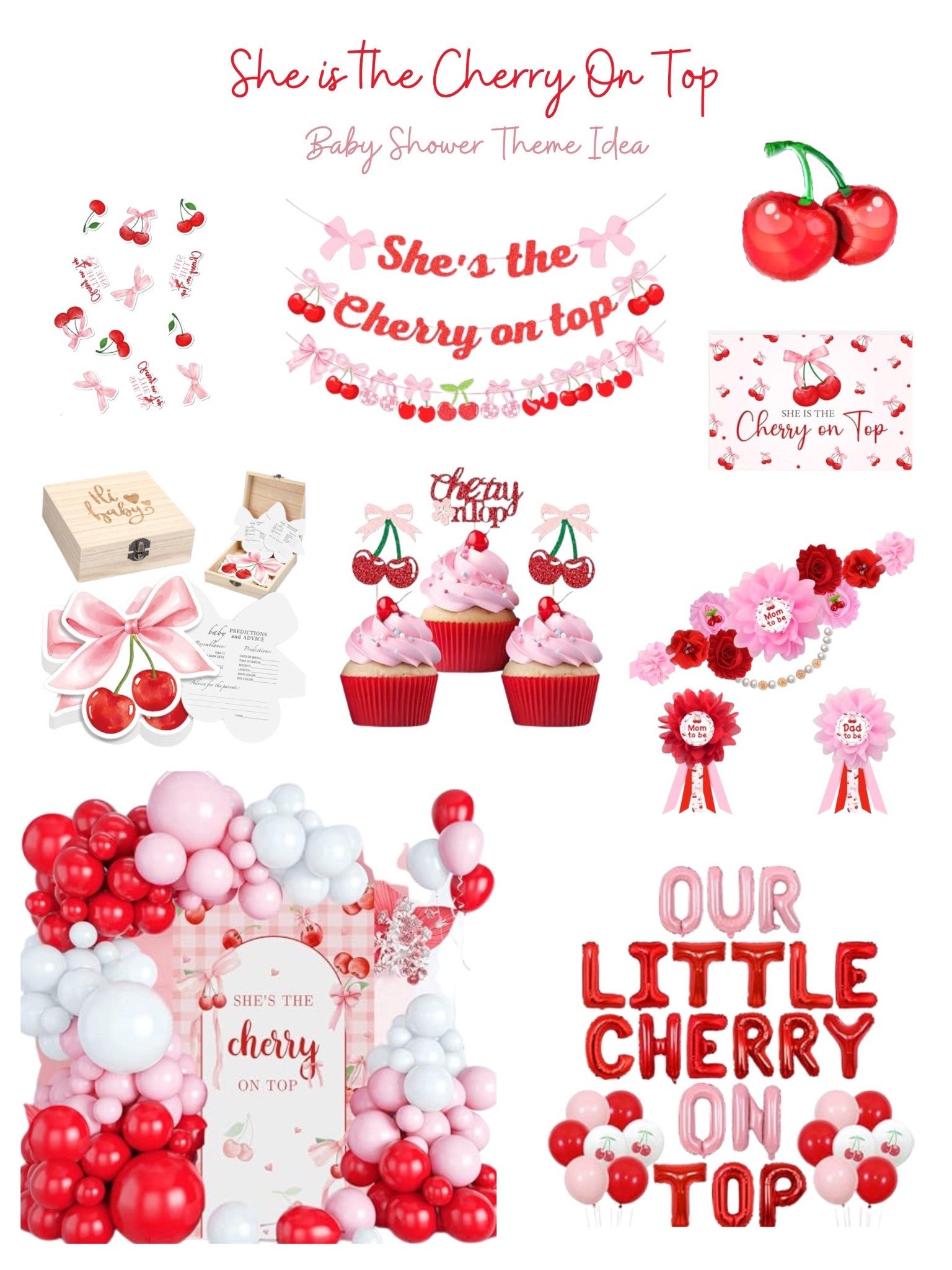 Our Little Cherry On Top baby shower decor. 

#LTKParties #LTKBaby #LTKBump