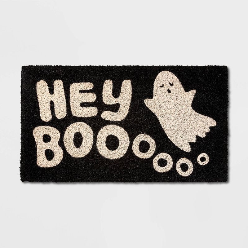 'Hey Boo' Ghost Coir Doormat Black - Hyde & EEK! Boutique™ | Target