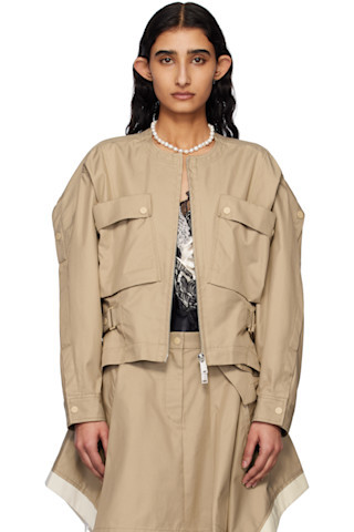 3.1 Phillip Lim - Khaki Cargo Flounce Hem Jacket | SSENSE