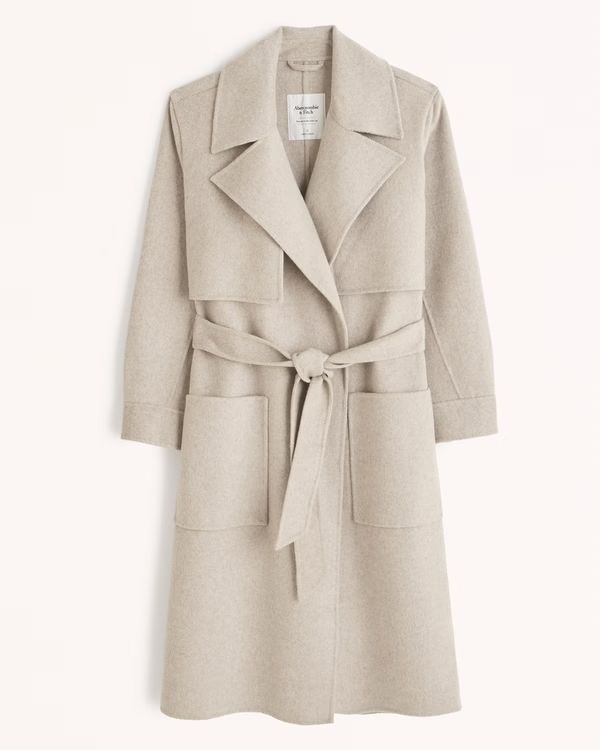 Women's Elevated Double Cloth Trench Coat | Women's New Arrivals | Abercrombie.com | Abercrombie & Fitch (US)