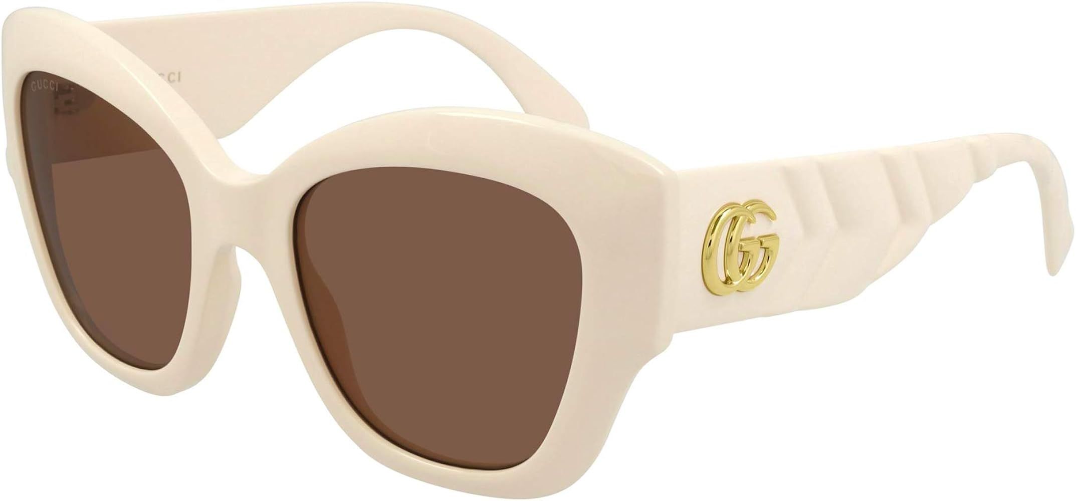 Gucci GG0808S Ivory/Brown 53/20/145 women Sunglasses | Amazon (US)