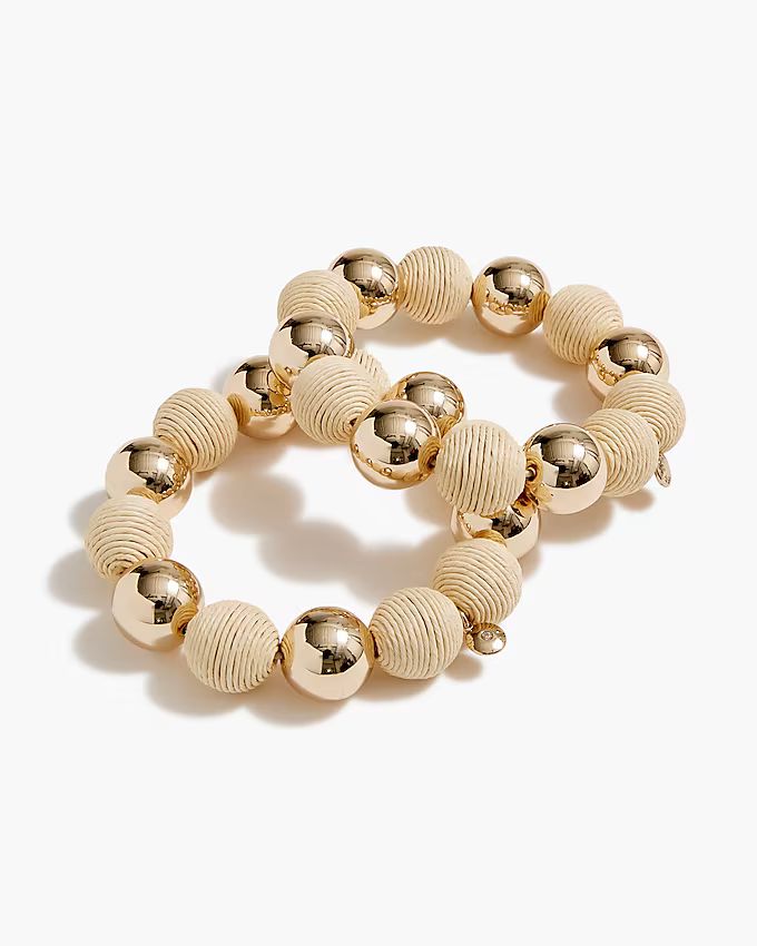 Gold bead and straw bracelet | J.Crew Factory