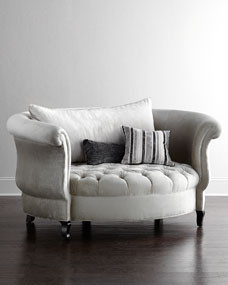 Harlow Silver Cuddle Chair | Horchow