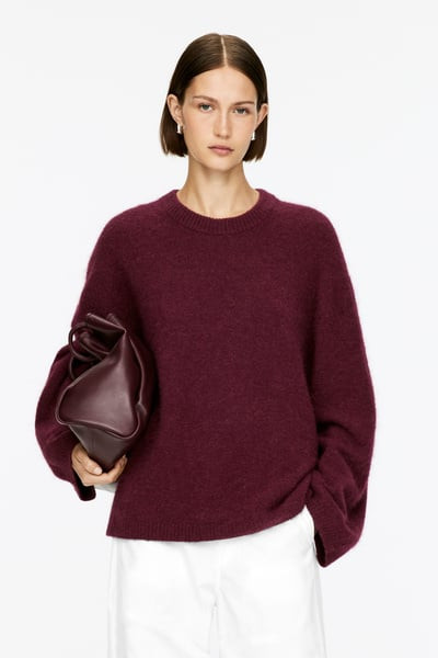 Alpaca-Wool Blend Jumper – Dark Burgundy – Women – ARKET GB | Arket UK