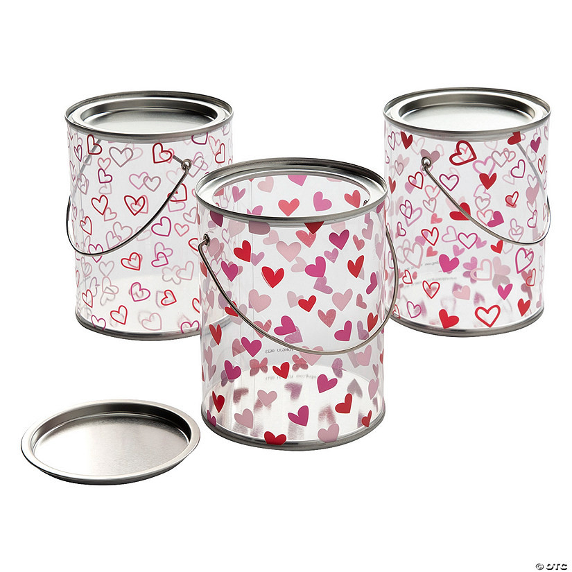 Valentine's Day Paint Bucket Favor Containers - 6 Pc. | Oriental Trading Company