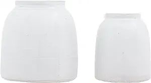 Creative Co-Op Terracotta Vases (Set of 2 Sizes), White, Small and Large | Amazon (US)