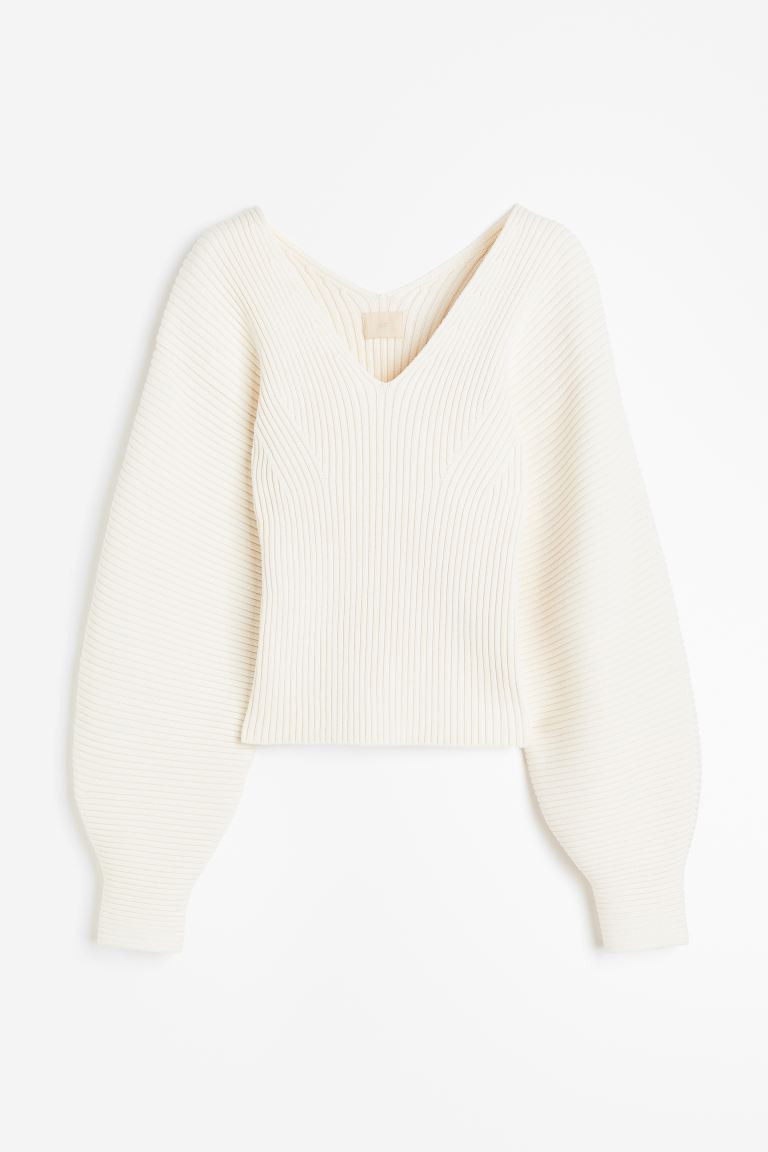 Rib-knit Sweater | White Sweater Sweaters | Hm Outfit Summer | Summer Outfits 2023 | H&M (US + CA)