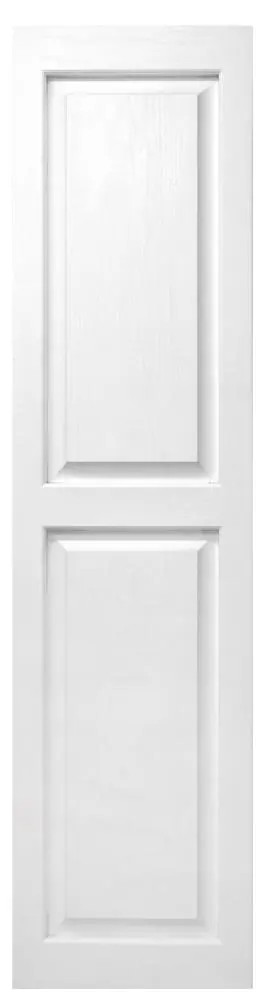 Alpha 14.5-in W x 70.5-in H White Raised panel Exterior Shutters ( 2 -Pack ) | VBLR71WH | Lowe's