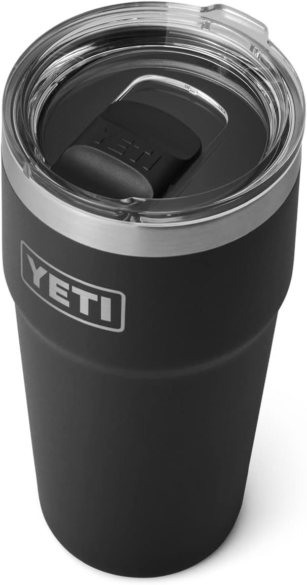 YETI Rambler 16 oz Stackable Pint, Vacuum Insulated, Stainless Steel with MagSlider Lid, Black | Amazon (US)