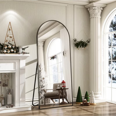 BEAUTYPEAK Arched Full Length Mirror 71"x30",Black | Target