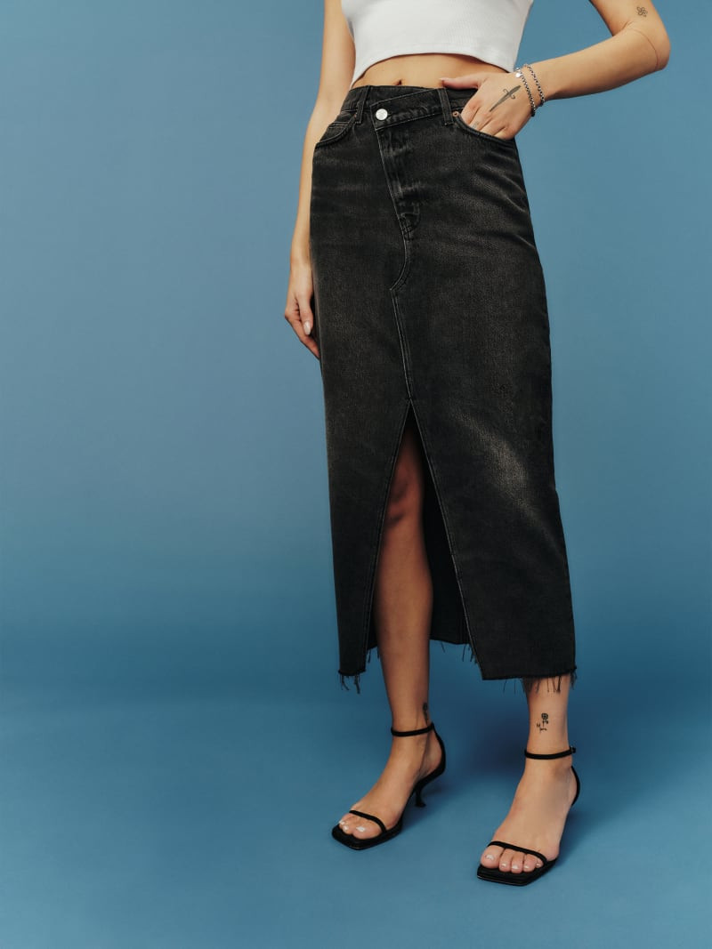 Nila Long Denim Skirt | Reformation (Global)